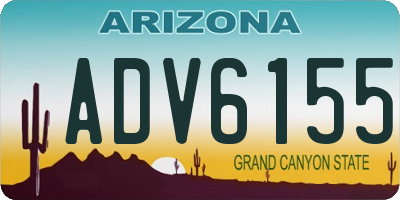 AZ license plate ADV6155