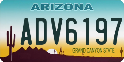 AZ license plate ADV6197