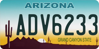 AZ license plate ADV6233