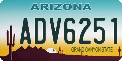 AZ license plate ADV6251
