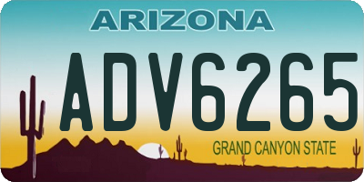 AZ license plate ADV6265