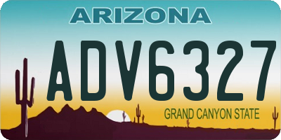 AZ license plate ADV6327