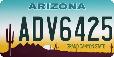 AZ license plate ADV6425
