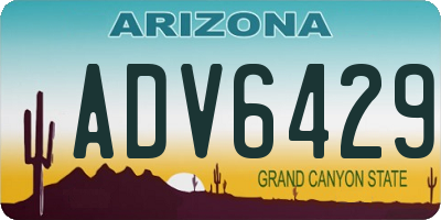 AZ license plate ADV6429