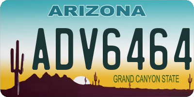 AZ license plate ADV6464
