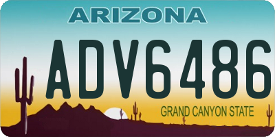AZ license plate ADV6486