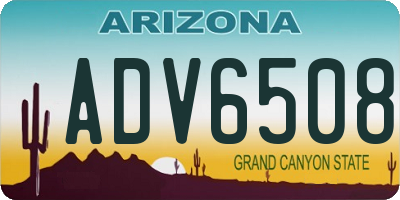 AZ license plate ADV6508