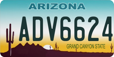 AZ license plate ADV6624