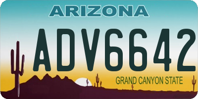 AZ license plate ADV6642