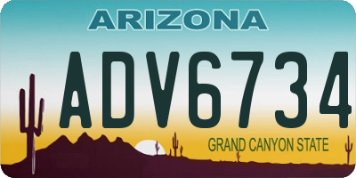 AZ license plate ADV6734