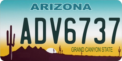 AZ license plate ADV6737