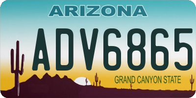 AZ license plate ADV6865