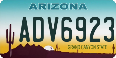 AZ license plate ADV6923