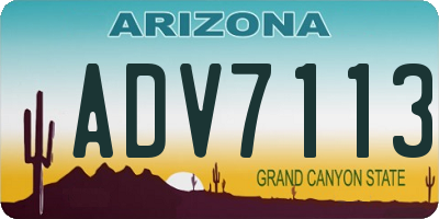 AZ license plate ADV7113