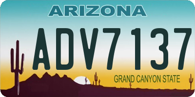 AZ license plate ADV7137