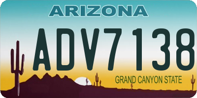 AZ license plate ADV7138