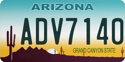 AZ license plate ADV7140