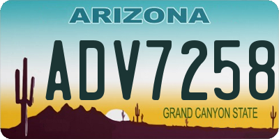 AZ license plate ADV7258