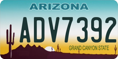 AZ license plate ADV7392