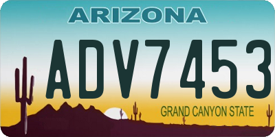 AZ license plate ADV7453