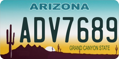 AZ license plate ADV7689