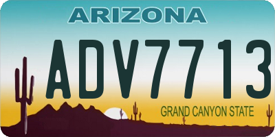 AZ license plate ADV7713