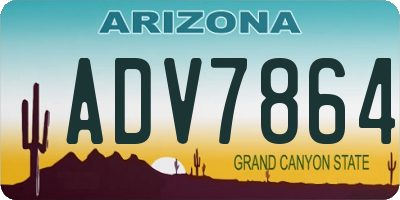 AZ license plate ADV7864