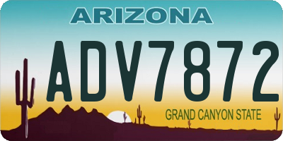 AZ license plate ADV7872