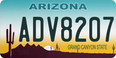 AZ license plate ADV8207