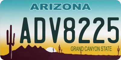 AZ license plate ADV8225