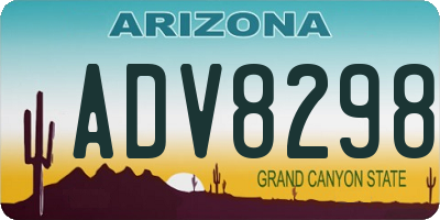 AZ license plate ADV8298