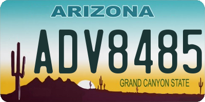AZ license plate ADV8485