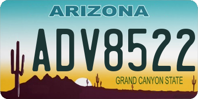 AZ license plate ADV8522