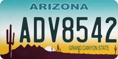 AZ license plate ADV8542