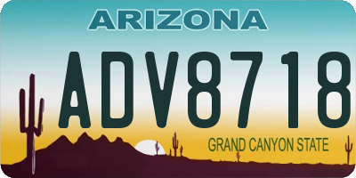 AZ license plate ADV8718