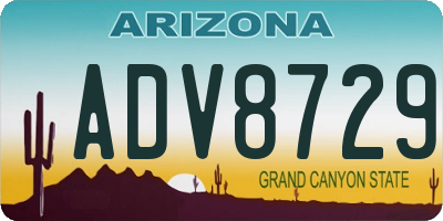 AZ license plate ADV8729