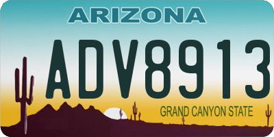 AZ license plate ADV8913