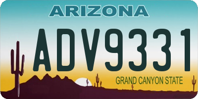 AZ license plate ADV9331