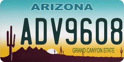 AZ license plate ADV9608