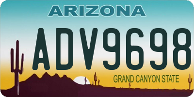AZ license plate ADV9698