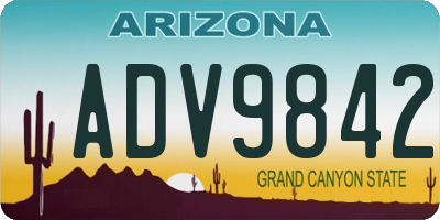 AZ license plate ADV9842