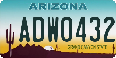 AZ license plate ADW0432
