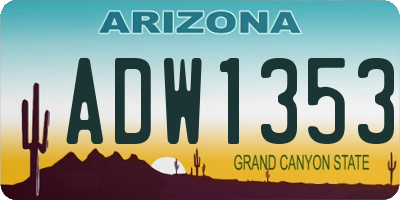 AZ license plate ADW1353
