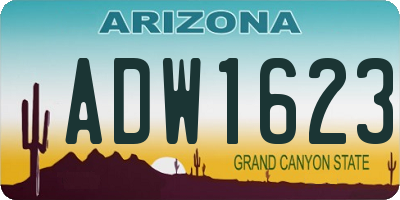 AZ license plate ADW1623