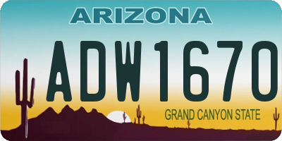 AZ license plate ADW1670