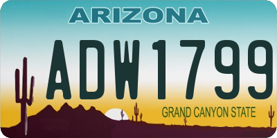 AZ license plate ADW1799