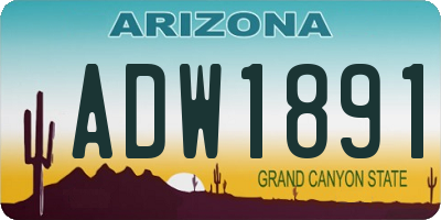AZ license plate ADW1891