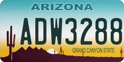 AZ license plate ADW3288