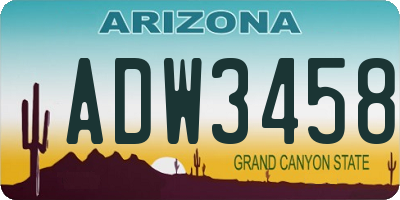 AZ license plate ADW3458