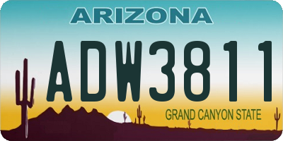 AZ license plate ADW3811
